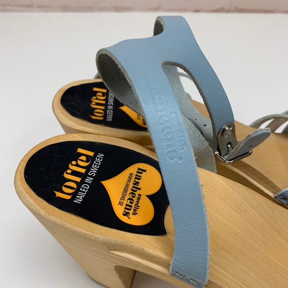 Swedish Hasbeens Toffel Sky High Sandals Clogs 40 - Picture 6 of 7